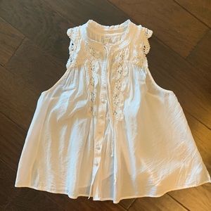 Free people lace sleeveless fly away blouse